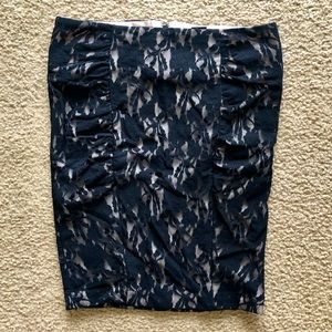 Black lace pencil skirt